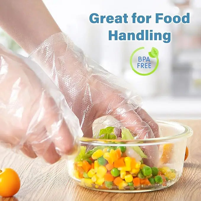 Biodegradable Food Grade Disposable Hand Gloves | Transparent & Disposable Gloves( 500 Pec In 1 Box) ( default, Standard )